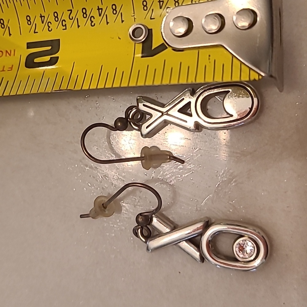 XO earrings with rhinestone - Picture 4 of 4